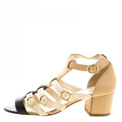 مملوكة مسبقًا صندل شانيل CC جلد سيور متعددة الألوان مقاس 38.5