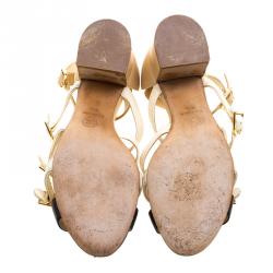 مملوكة مسبقًا صندل شانيل CC جلد سيور متعددة الألوان مقاس 38.5