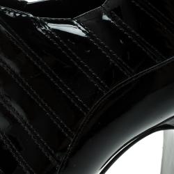 Chanel Black Patent Leather Ankle Boots Size 36