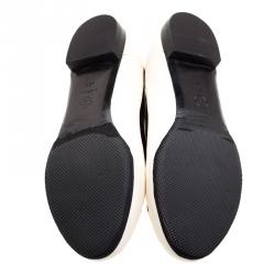 Pre Owned Chanel Two Tone Leather Ballet Flats Size 40.5
