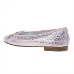مملوكة مسبقًا Chanel Pink Metallic Python Ballet Flats Size 37.5