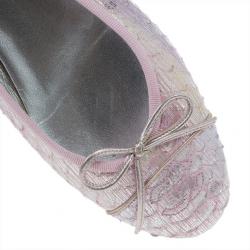 مملوكة مسبقًا Chanel Pink Metallic Python Ballet Flats Size 37.5