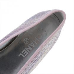 مملوكة مسبقًا Chanel Pink Metallic Python Ballet Flats Size 37.5