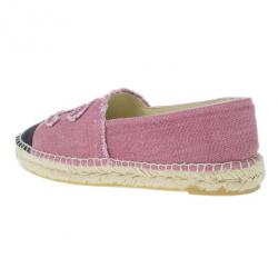 Pre Owned Chanel Pink Canvas CC Espadrilles Size 41