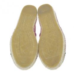 Pre Owned Chanel Pink Canvas CC Espadrilles Size 41