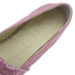 Pre Owned Chanel Pink Canvas CC Espadrilles Size 41