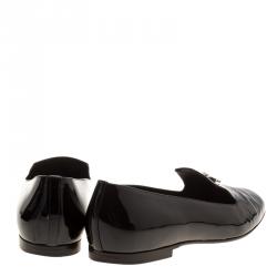 Pre Owned حذاء سليبرز شانيل سموكينغ CC جلد لامع أسود مقاس 38