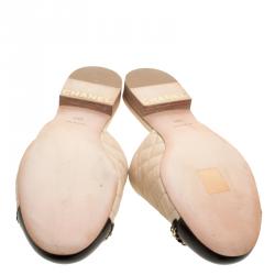 مملوكة مسبقًا حذاء مولز شانيل جلد مبطنة أسود/ بيج مقاس 39