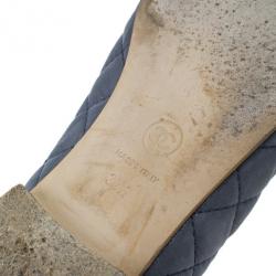 Pre Owned Chanel Two Toe Quilted Leather CC Ballet Flats Size 39