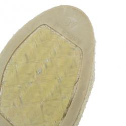 مملوكة مسبقًا حذاء فلات إسبادريل شانيل كانفاس أصفر مقاس 37