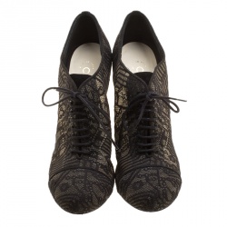 Chanel Black Lace Ankle Booties Size 39