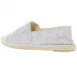 Pre Owned Chanel Purple Canvas Espadrilles Flats Size 37