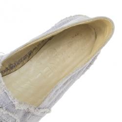 Pre Owned Chanel Purple Canvas Espadrilles Flats Size 37