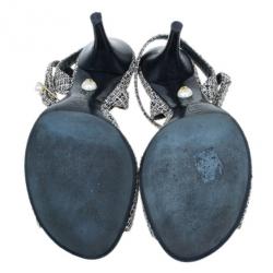 مملوكة مسبقًا صندل شانيل فيونكة تويد وحزام للكاحل مقاس 39.5