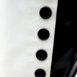 Chanel Monochrome Lambskin And Patent Leather Knee Boots Size 40.5