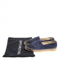 Pre Owned حذاء إسبادريل شانيل شعار CC كانفاس أسود/ أزرق مقاس 37