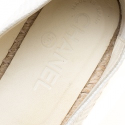 Pre Owned حذاء إسبادريل شانيل CC رش طلاء كانفاس مونوكروم مقاس 38