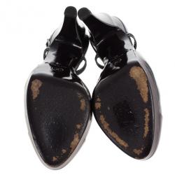 Pre Owned Chanel Two Tone Cap Toe Platform Slingback Sandals Size 40