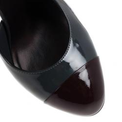 Pre Owned Chanel Two Tone Cap Toe Platform Slingback Sandals Size 40