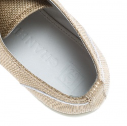 مملوكة مسبقًا Chanel Metallic Gold Canvas Tennis CC Low Top Sneakers Size 36.5