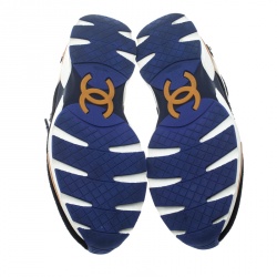 مملوكة مسبقًا Chanel Multicolor Tweed and Metallic Leather Sneakers Size 38