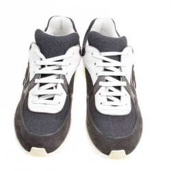 مملوكة مسبقًا حذاء رياضي شانيل CC كانفاس مونوكرومي وسويدي بأربطة مقاس 39