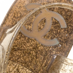 Chanel Beige Jelly Camellia Flower Sandals Size 39