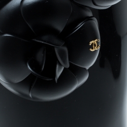 Chanel Black Rubber Camelia Rain Boots Size 35