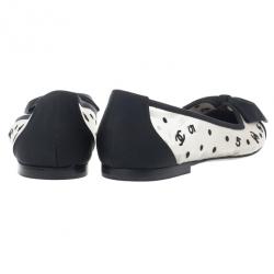 مملوكة مسبقًا Chanel CC Mesh Bow Ballet Flats Size 38.5
