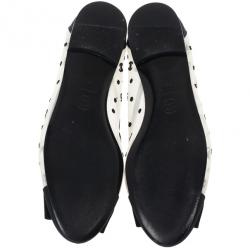 مملوكة مسبقًا Chanel CC Mesh Bow Ballet Flats Size 38.5
