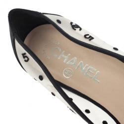 مملوكة مسبقًا Chanel CC Mesh Bow Ballet Flats Size 38.5