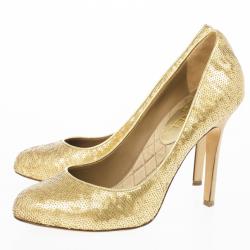 مملوكة مسبقًا Chanel Gold Sequins Pumps Size 40