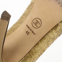 مملوكة مسبقًا Chanel Gold Sequins Pumps Size 40