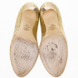 مملوكة مسبقًا Chanel Gold Sequins Pumps Size 40