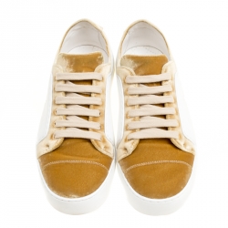 Pre Owned حذاء رياضي شانيل نعل سميك متيرز دارت 2017 باريس كوزموبوليت كولكشن مطاط وقطيفة مقاس 36