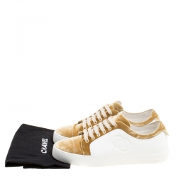 Pre Owned حذاء رياضي شانيل نعل سميك متيرز دارت 2017 باريس كوزموبوليت كولكشن مطاط وقطيفة مقاس 36