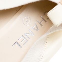 Pre Owned حذاء فلات باليه شانيل غطاء مقدمة مطاطي جلد لونين مقاس 40