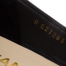 Pre Owned Chanel Black Velvet Striped Ballet Flats Size 39.5
