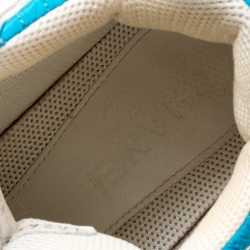 Pre Owned Chanel Multicolor Nylon And Leather CC Logo Lace Up Sneakers Size 39