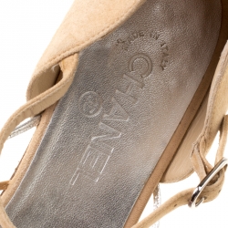 Chanel Multicolor Leather and Suede Knot Detail Flat Sandals Size 41