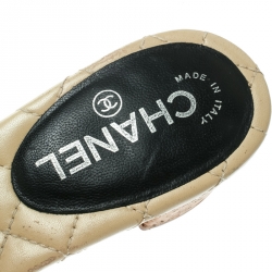 Chanel Black Leather Cork Heel Camellia Slides Size 39