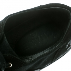 مملوكة مسبقًا Chanel Black Canvas and Leather Cap Toe Lace Up Sneakers Size 40