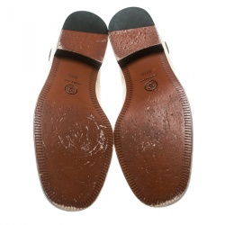 Pre Owned  Chanel Cream Leather Oxfords Size 39.5