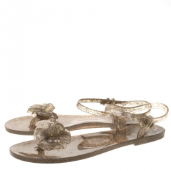 Pre Owned صندل شانيل زهرة كاميليا جيلي بيج مقاس 39