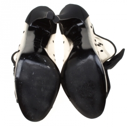 Chanel Black 'CC' Mesh Open Toe Bowtie Ankle Booties Size 38.5
