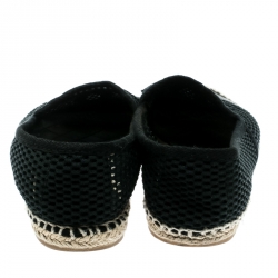 مملوكة مسبقًا Chanel Black Leather and Mesh CC Espadrilles Size 41