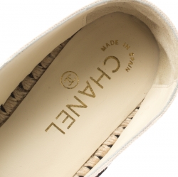 Pre Owned Chanel Beige Canvas CC Espadrilles Size 39