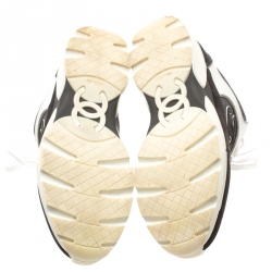 Pre Owned Chanel Multicolor Canvas And Suede CC Logo Lace Up Sneakers Size 37