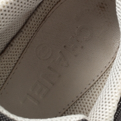 Pre Owned Chanel Multicolor Canvas And Suede CC Logo Lace Up Sneakers Size 37