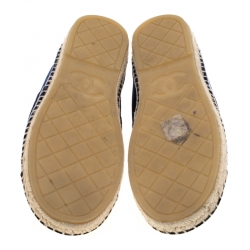 مملوكة مسبقًا حذاء إسبادريلز شانيل قطيفة نقش كاميليا أسود/ بيج مقاس 39